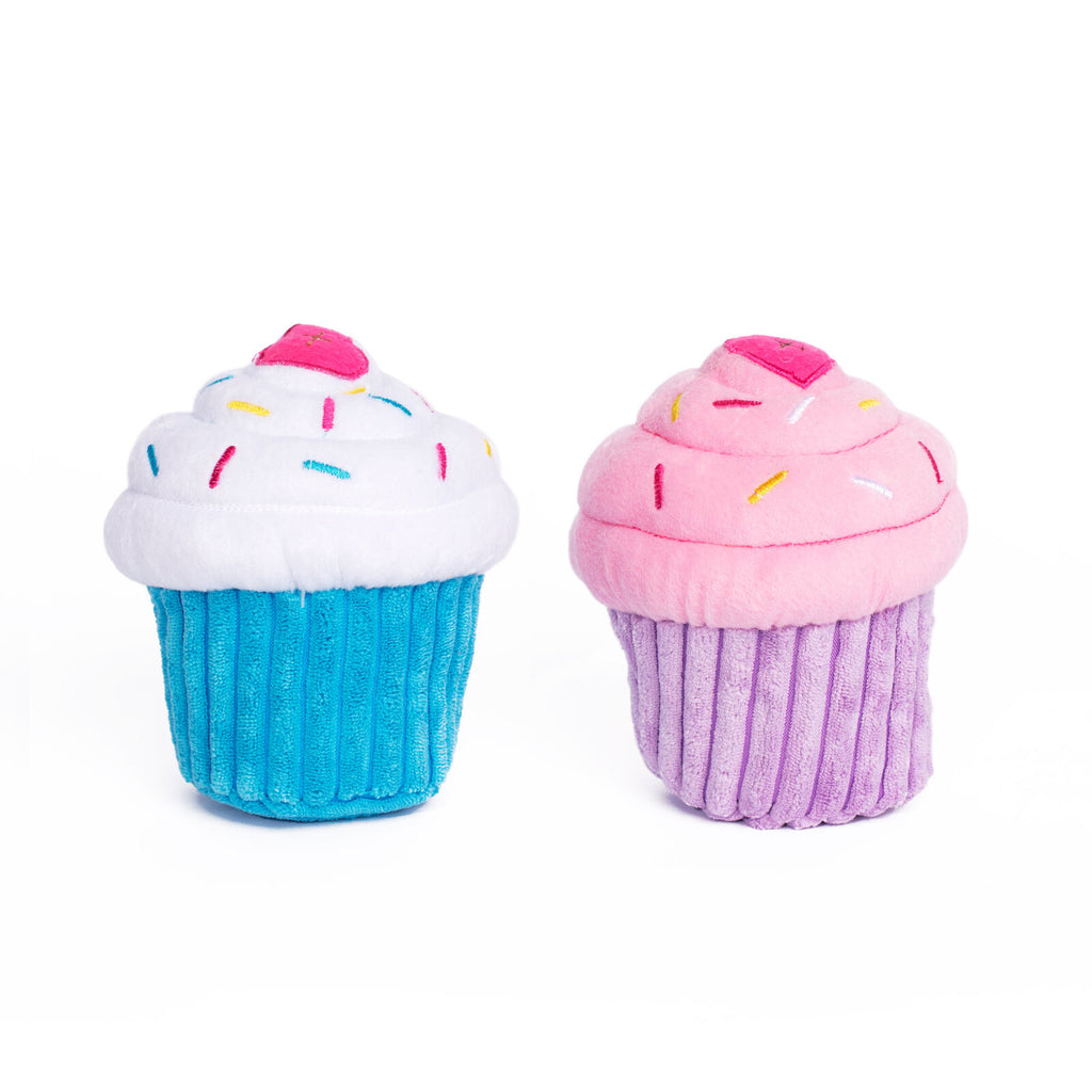 Zippy Paws Plush Squeaker Dog Toy - Cupcake - Pink