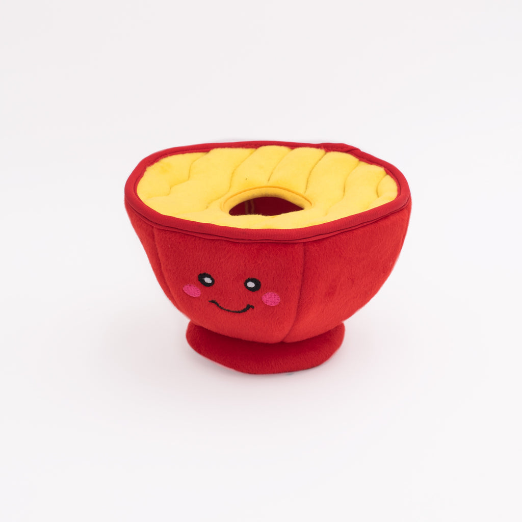 Zippy Paws Burrow Interactive Dog Toy - Ramen Bowl with 3 Squeaker Toys