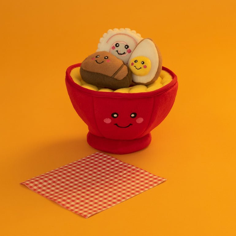 Zippy Paws Burrow Interactive Dog Toy - Ramen Bowl with 3 Squeaker Toys