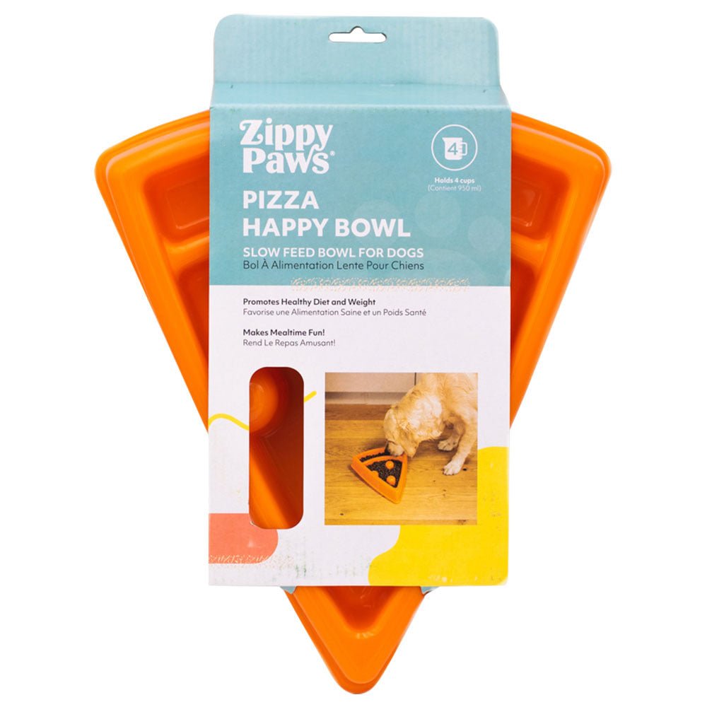 Zippy Paws Happy Bowl Interactive Slow Food Dog Bowl - Pizza