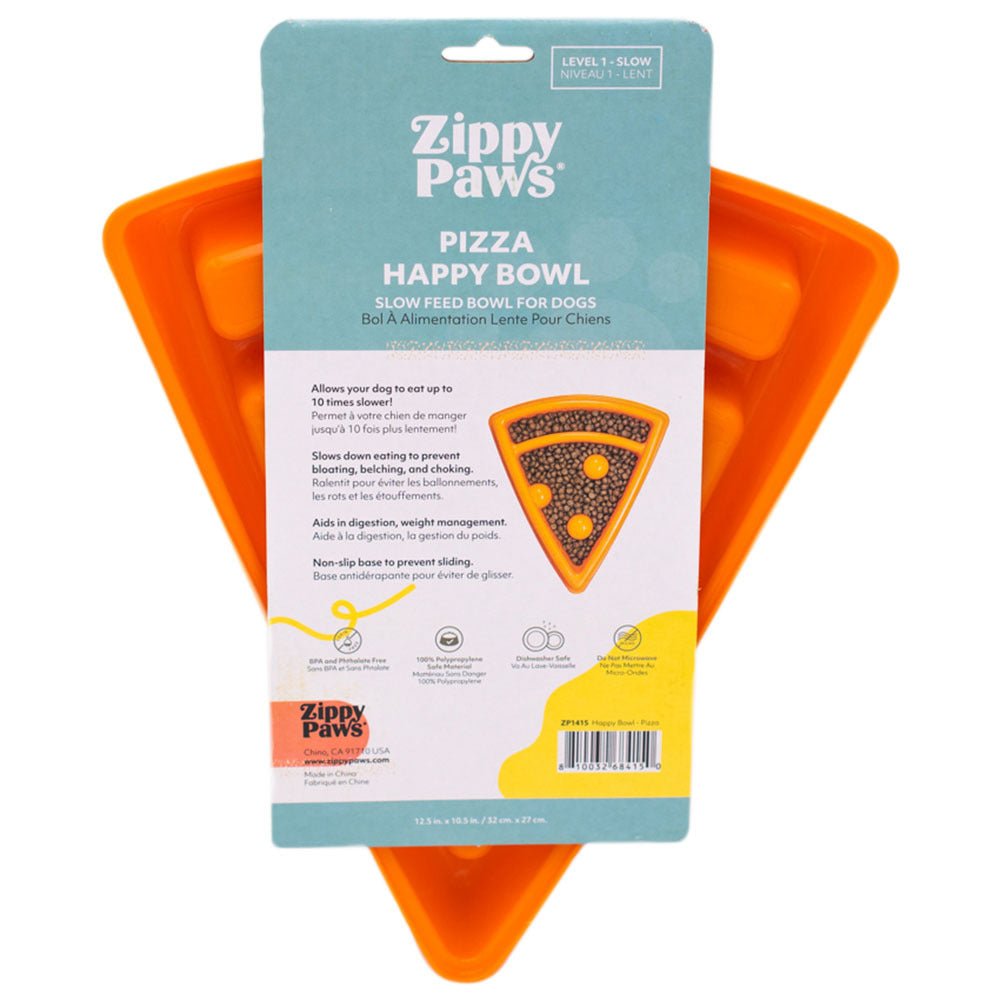 Zippy Paws Happy Bowl Interactive Slow Food Dog Bowl - Pizza