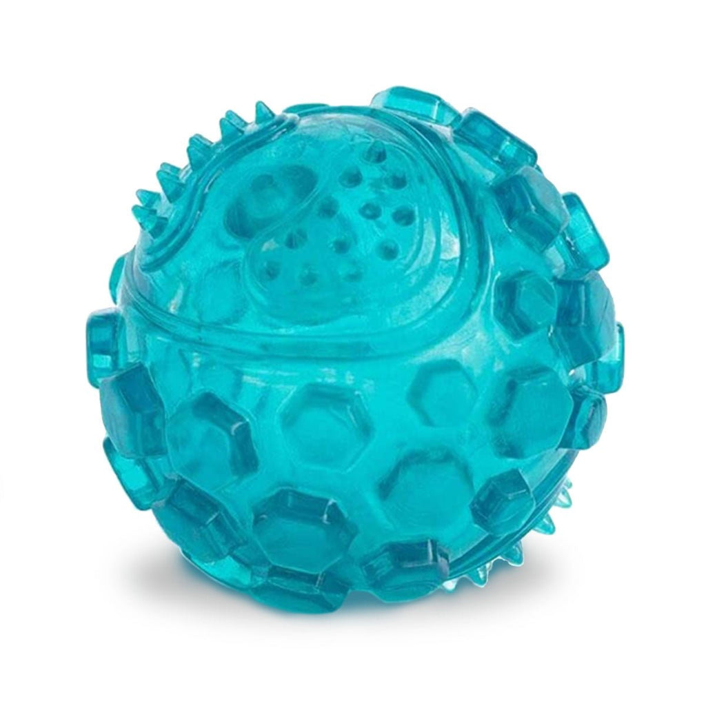 Zippy Paws ZippyTuff Textured Rubber Squeaker Ball Dog Toy - Teal - Large