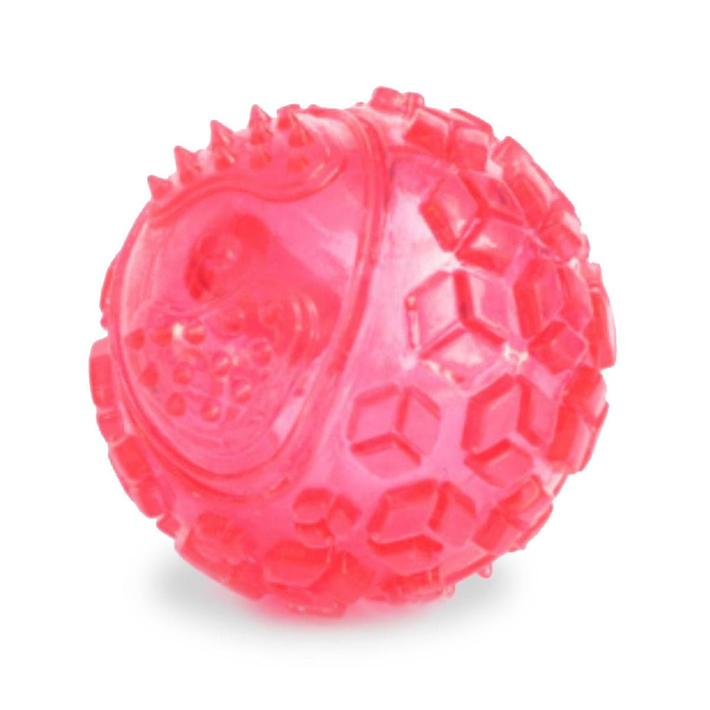Zippy Paws ZippyTuff Textured Rubber Squeaker Ball Dog Toy - Pink - Large