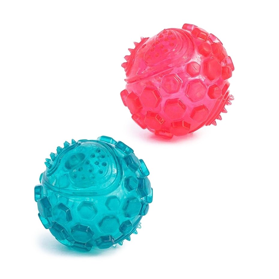 Zippy Paws ZippyTuff Textured Rubber Squeaker Ball Dog Toy - Pink - Large