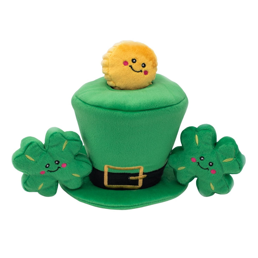 Zippy Paws St. Patrick's Burrow Interactive Dog Toy - Leprechaun Hat