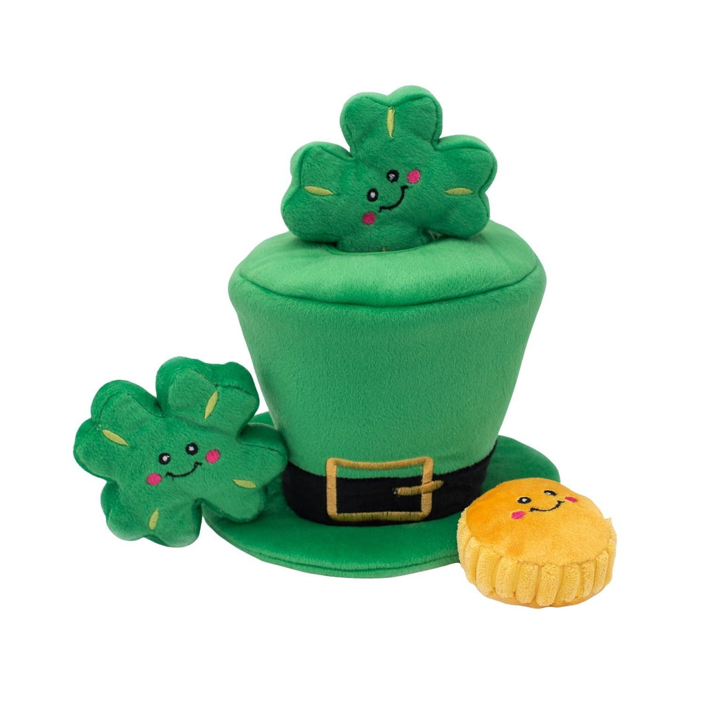 Zippy Paws St. Patrick's Burrow Interactive Dog Toy - Leprechaun Hat