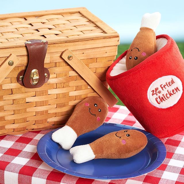 Zippy Paws Burrows Interactive Squeaker Dog Toys - Bucket of Chicken