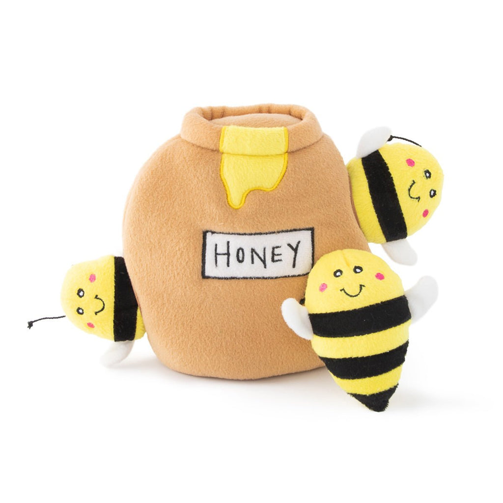 Zippy Paws Zippy Burrow Interactive Squeaker Dog Toy - Honey Pot