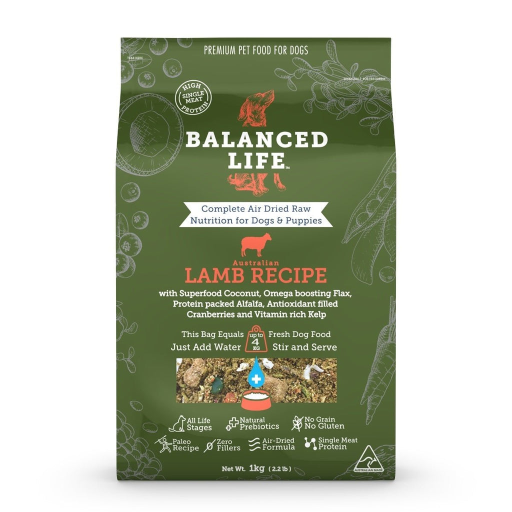 Balanced Life Air Dried Dog Food - Lamb - 1kg