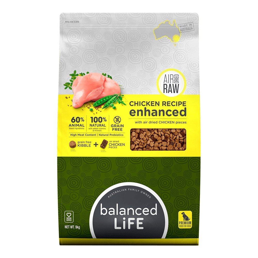 Balanced Life Enhanced Chicken Air Dried Grain-Free + Kibble Dog Food 9kg