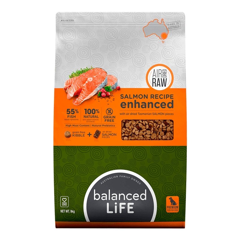 Balanced Life Enhanced Salmon Air Dried Grain-Free + Kibble Dog Food 9kg