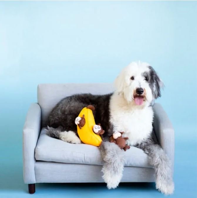 Zippy Paws Interactive Burrow Dog Toy - Monkey 'n Banana