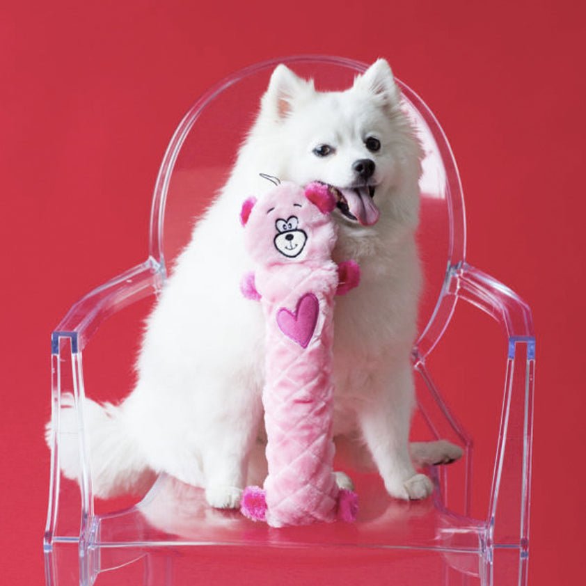Zippy Paws Jigglerz Shakeable Dog Toy - Pink Bear