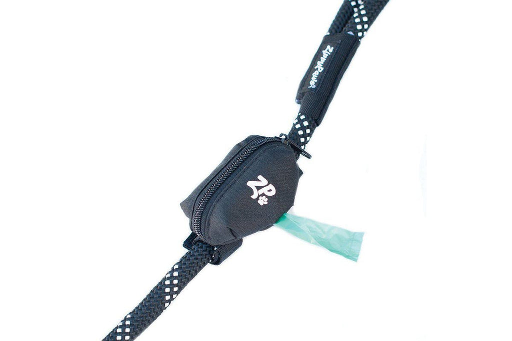 Zippy Paws Adventure Leash Dog Poop Bag Dispenser + BONUS Roll - Volcano Black