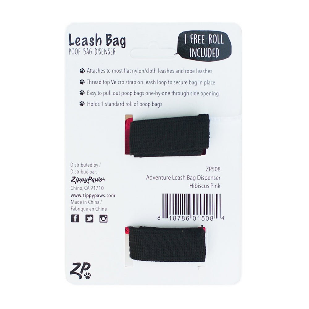 Zippy Paws Adventure Leash Dog Poop Bag Dispenser + BONUS Roll - Graphite Grey