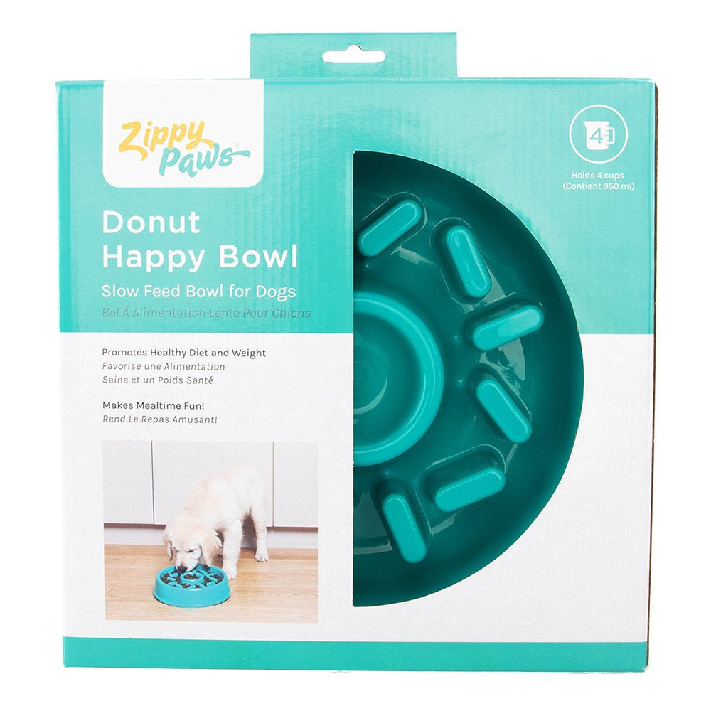 Zippy Paws Happy Bowl Slow Feeder for Dogs - Donut