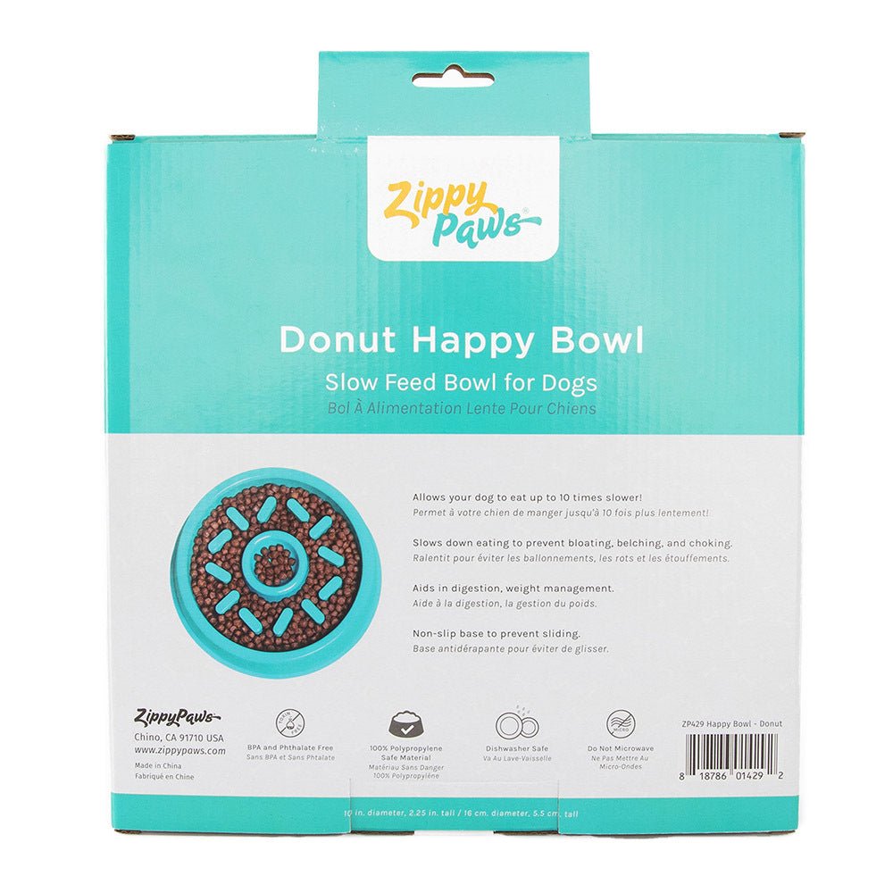 Zippy Paws Happy Bowl Slow Feeder for Dogs - Donut