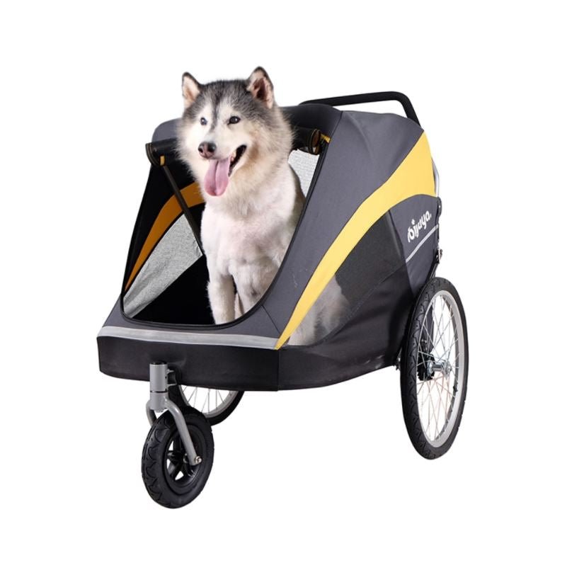 Ibiyaya The Hercules Heavy Duty Pet Stroller in Grey & Yellow