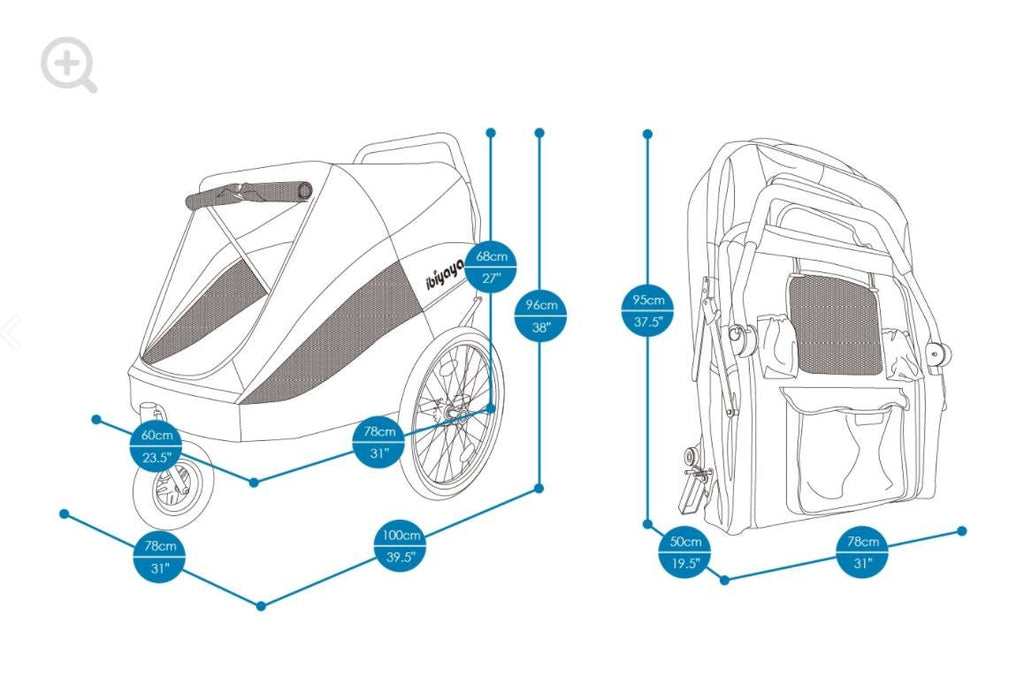 Ibiyaya The Hercules Heavy Duty Pet Stroller in Grey & Yellow