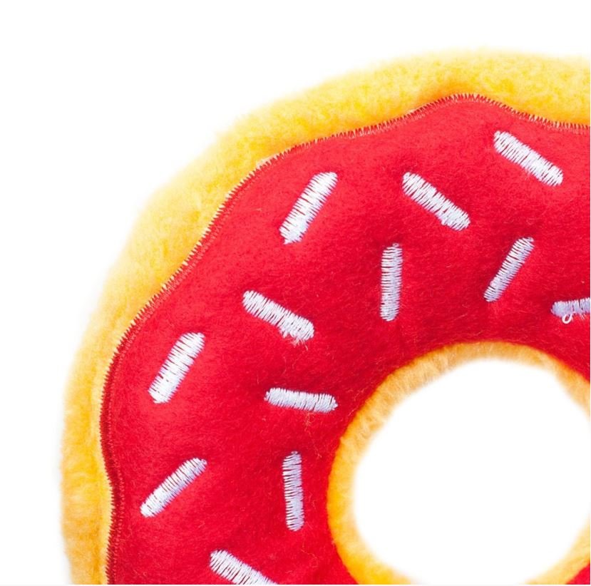 Zippy Paws Donutz Squeaker Dog Toy in a Variety of "Flavours" - Cherry