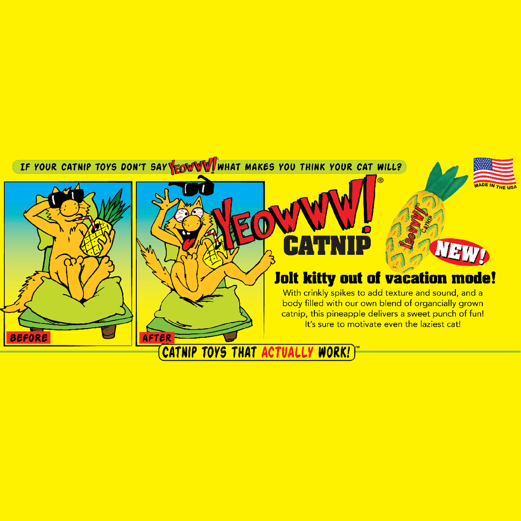 Yeowww! Cat Toys with Pure American Catnip - Pineapple