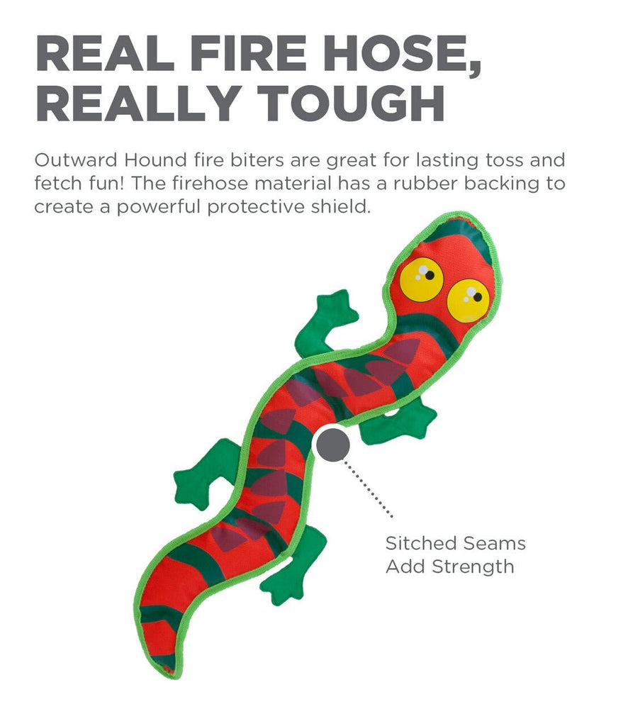 Outward Hound Fire Biterz Tough Squeaker - Exotic Lizard