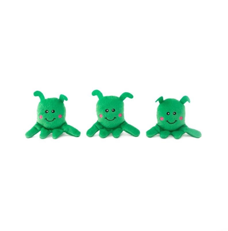Zippy Paws Zippy Burrow Squeaker Dog Toy - 3 Aliens in a UFO