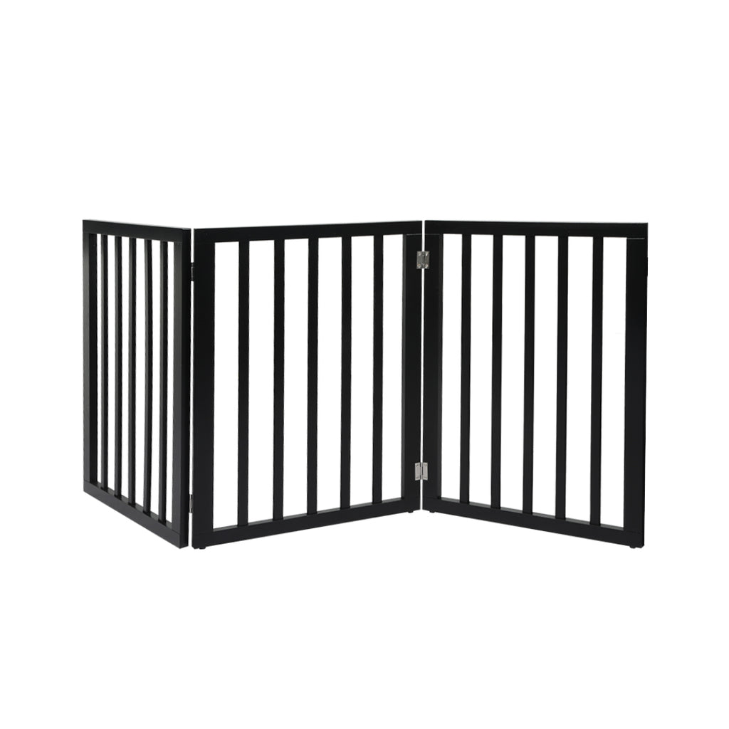 PaWz 3 Panels Pet Dog Gate - Black