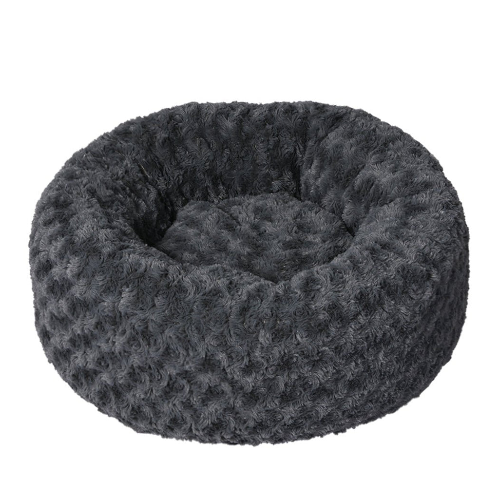 PaWz Calming Soft Plush Washable Dog Cat Bed - Dark Grey - S