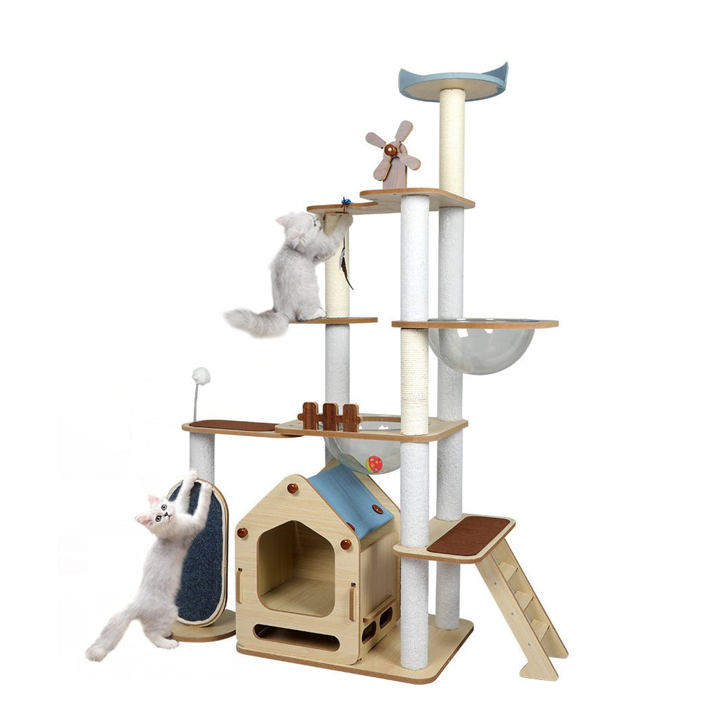 PaWz Cat ScratchingTower Wood Condo Toys House -168cm