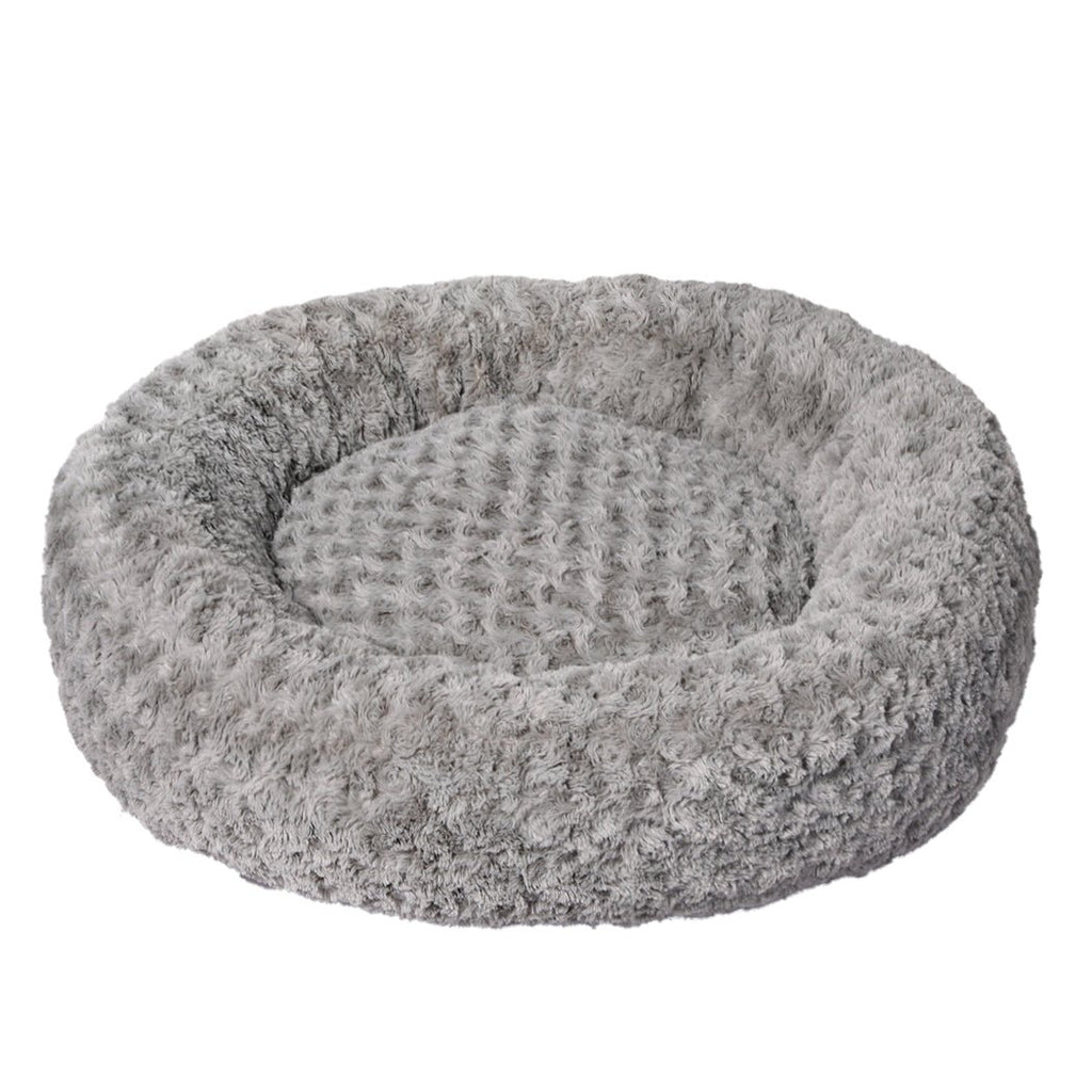 PaWz Calming Soft Plush Washable Dog Bed - Grey - M