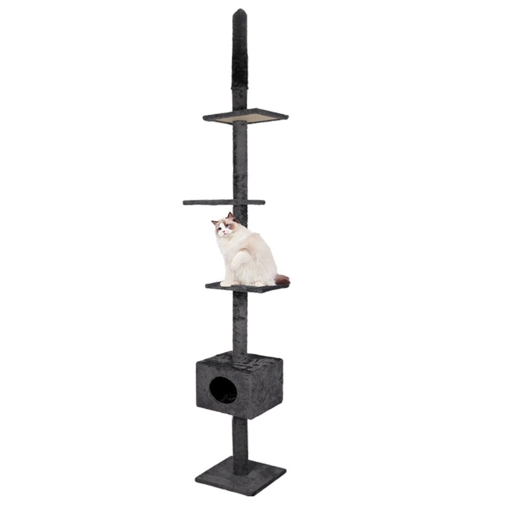 PaWz 2.8M Cat Scratching Post Tree Condo with Adjustable Height - Grey