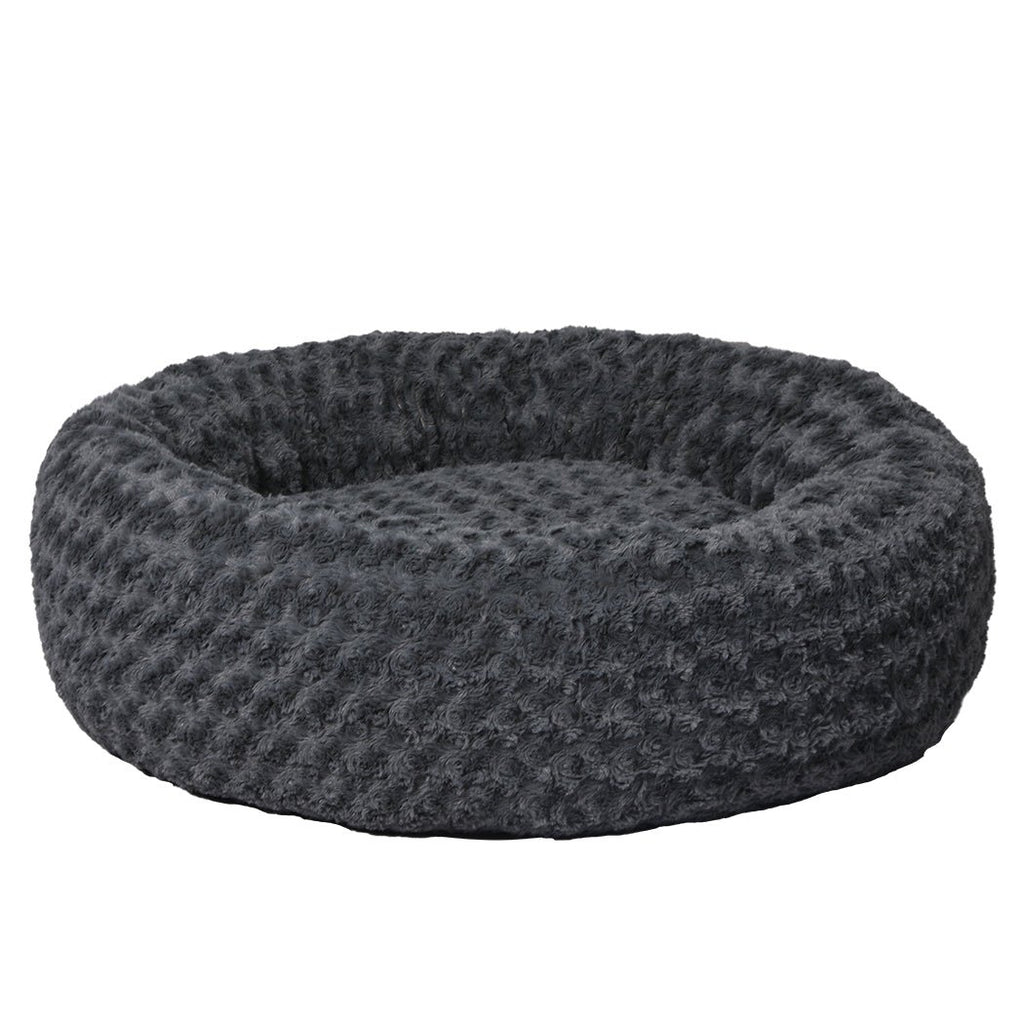 PaWz Calming Soft Plush Washable Dog Bed - Dark Grey - L