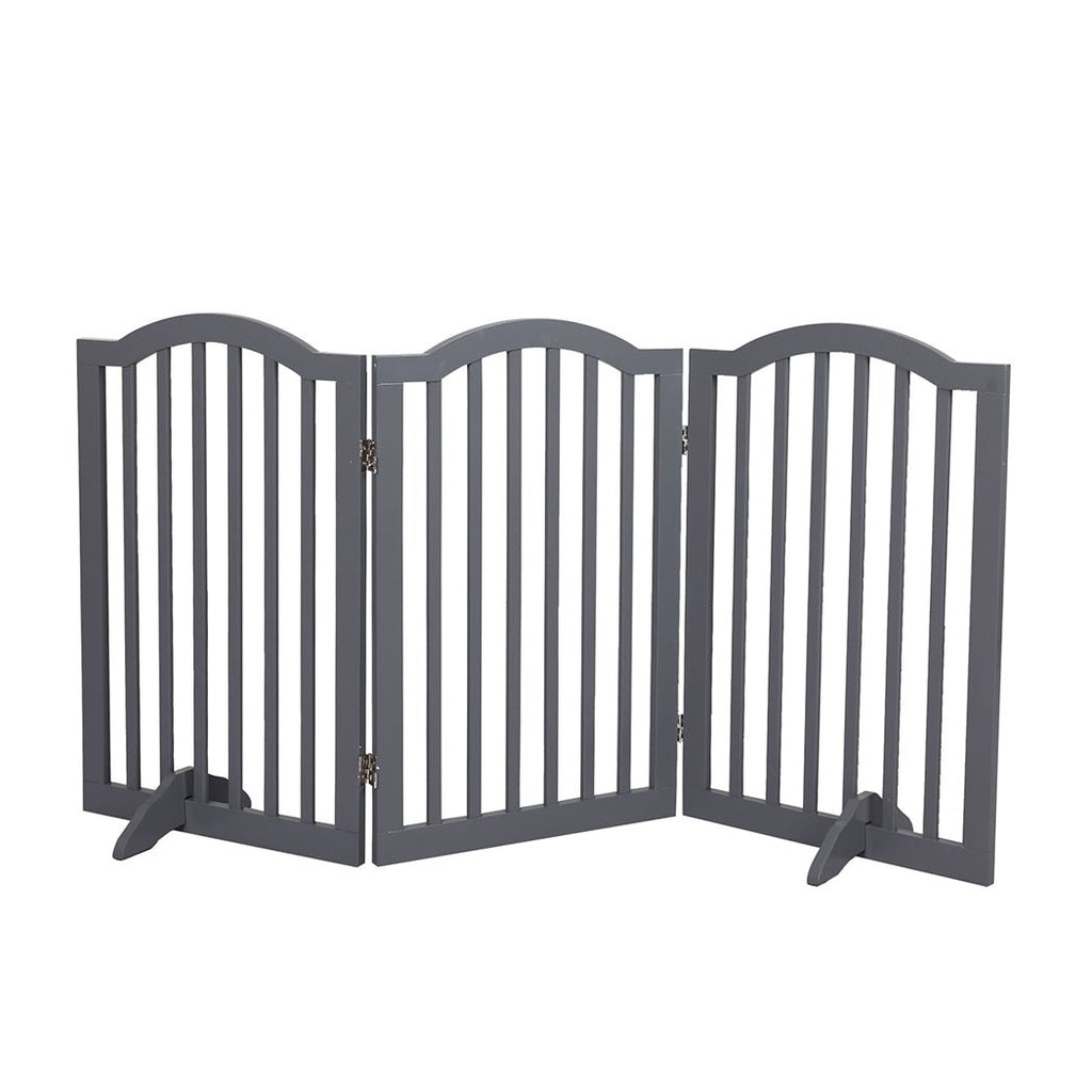 PaWz 3 Panels Pet Dog Gate - Grey
