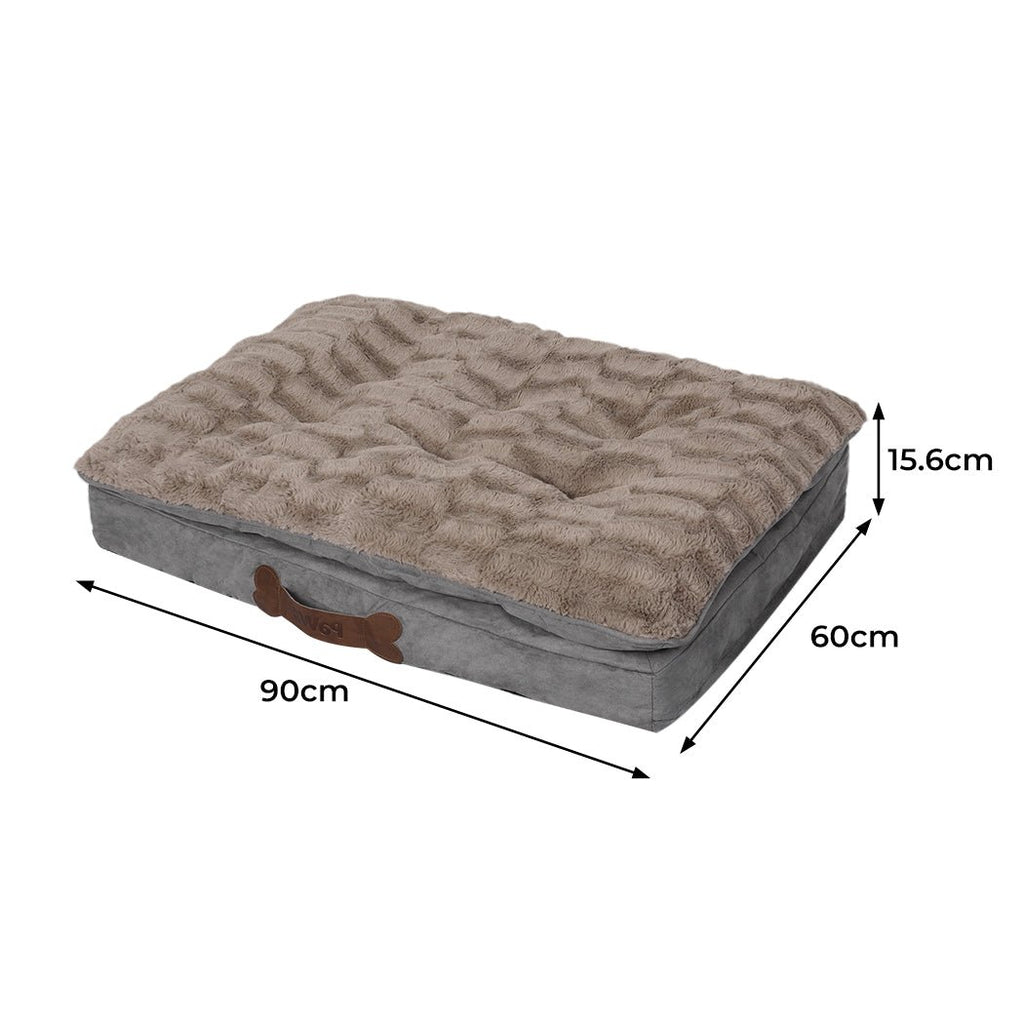 PaWz Dog Calming Bed Pet Cat Removable Cover Washable Orthopedic Memory Foam M