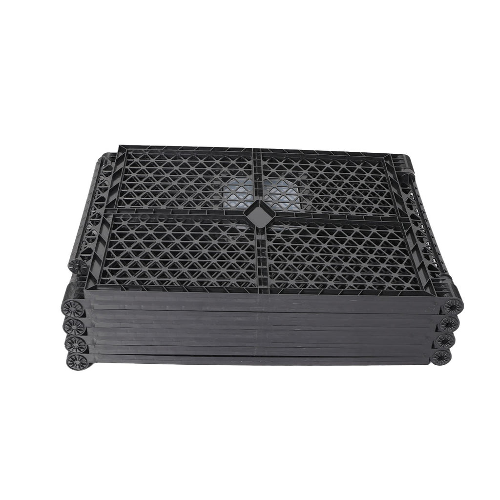 PaWz Pet Foldable Plastic Dog PlayPen - 8 Panels - Black