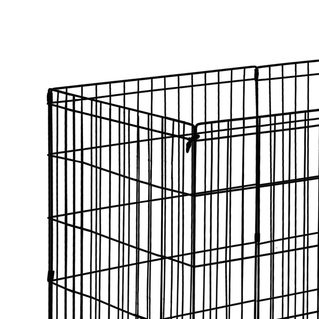 PaWz Pet Dog Playpen 8 Panel Fence - Extention No 24" Door - Black