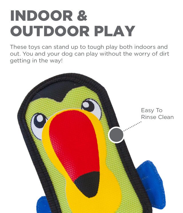 Outward Hound Fire Biterz Tough Squeaker Toy - Toucan