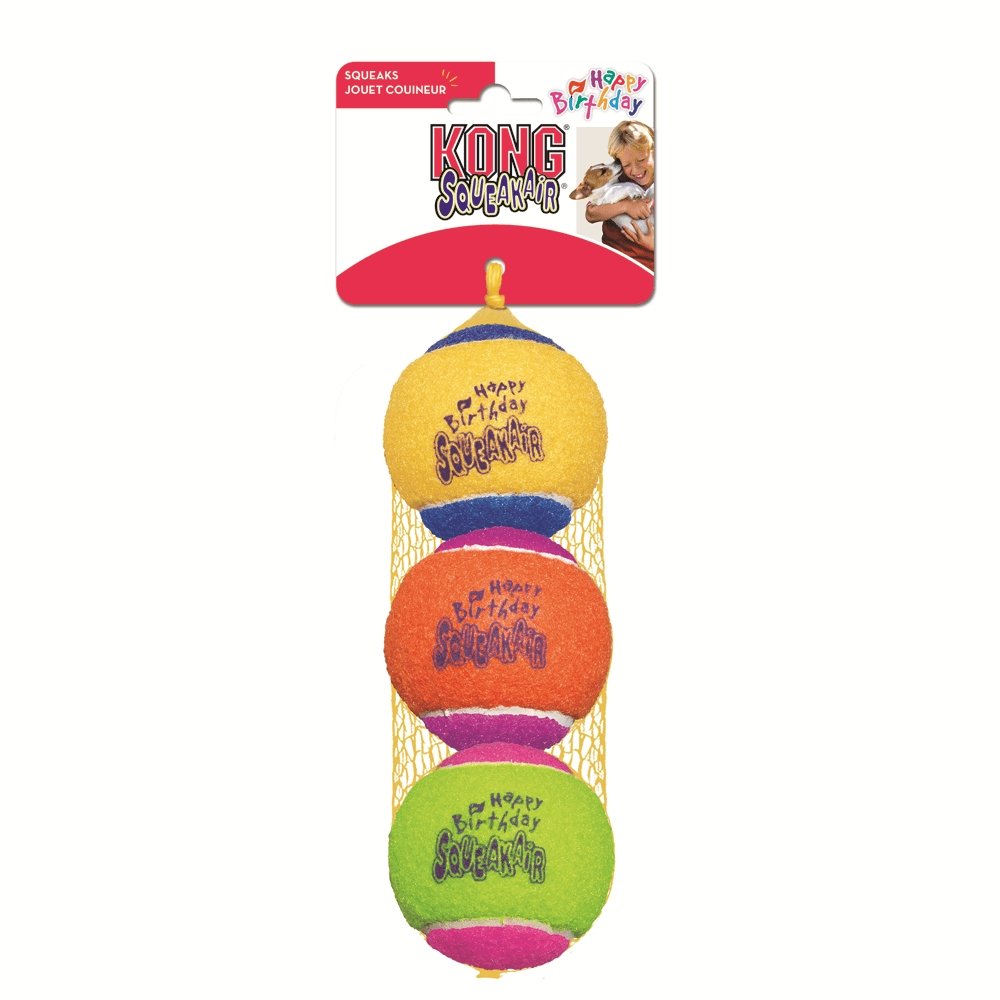 KONG Airdog Squeaker Birthday Balls - 3 Units/3 Packs