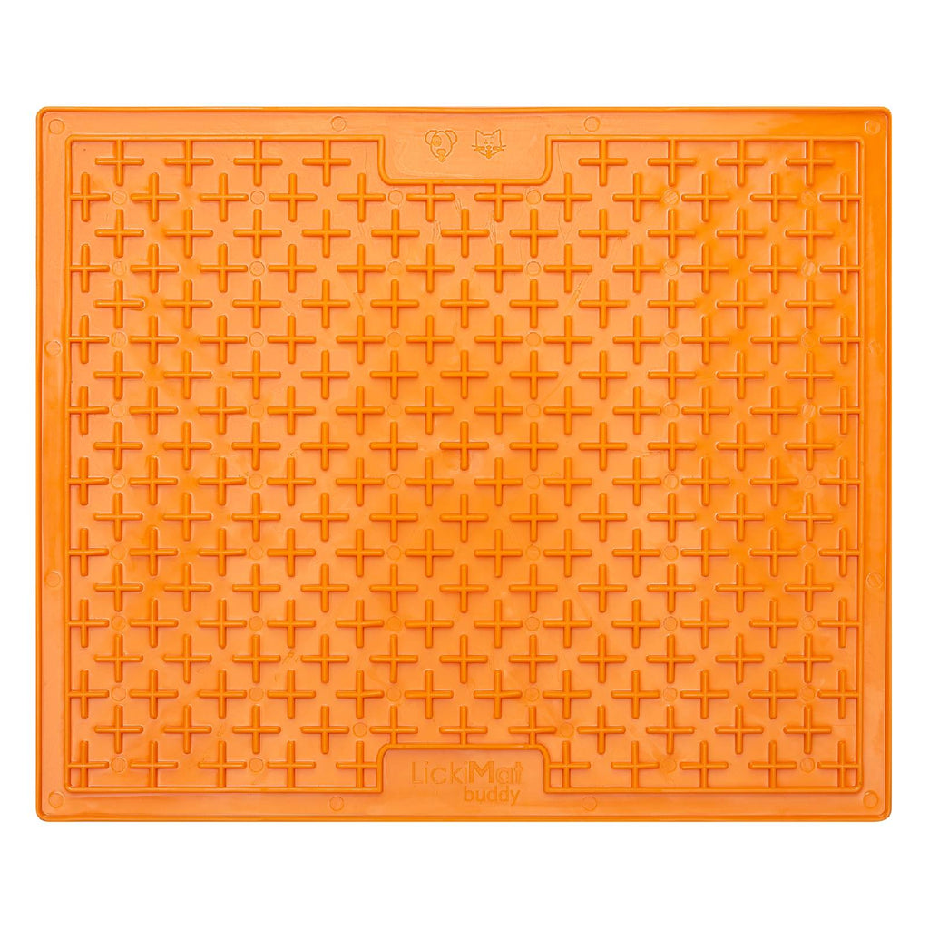 Lickimat Buddy Original Slow Food Anti-Anxiety Licking Mat for Dogs - XLarge - Orange