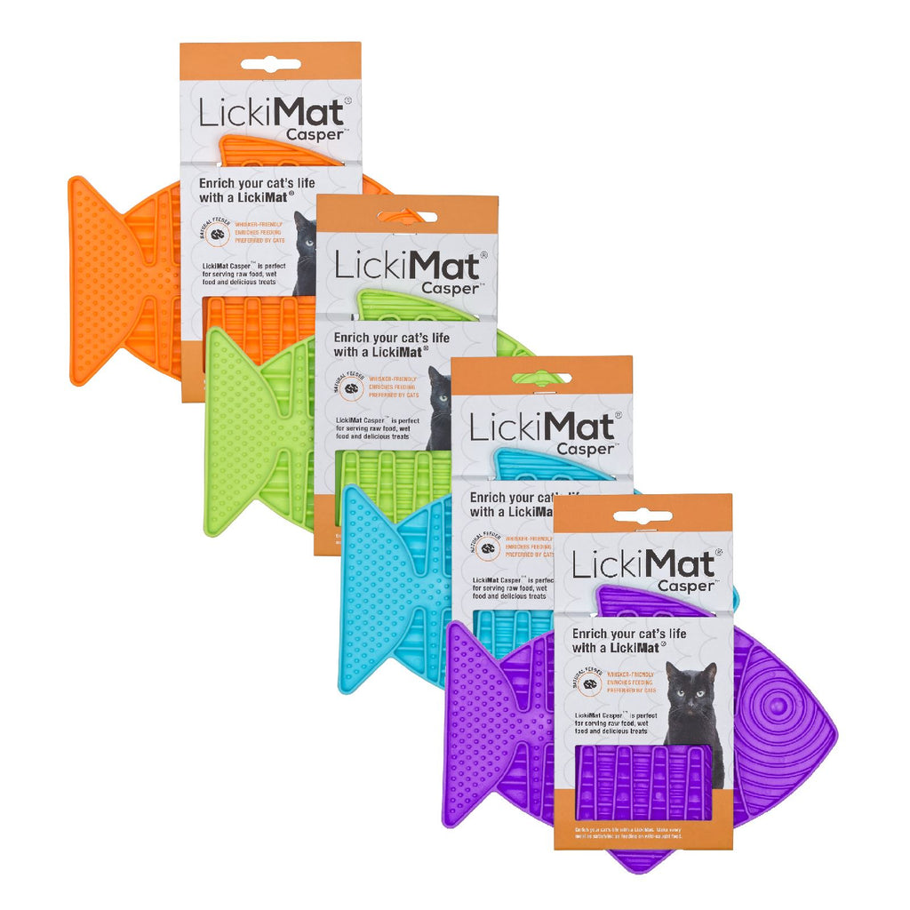 LickiMat Casper Slow Food Bowl Anti-Anxiety Mat for Cats - Orange