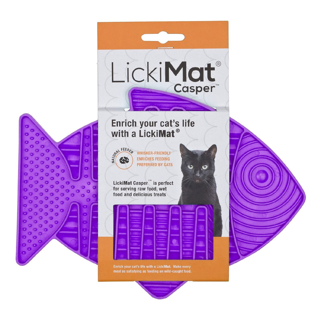LickiMat Casper Slow Food Bowl Anti-Anxiety Mat for Cats - Purple