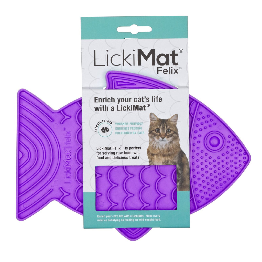 LickiMat Felix Slow Food Bowl Anti-Anxiety Mat for Cats- Purple