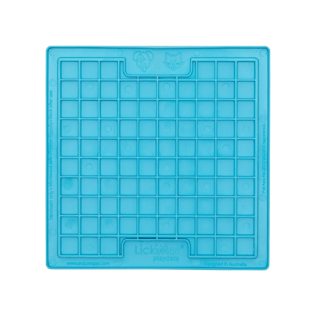 Lickimat Playdate Original Slow Food Licking Mat for Cats - Blue