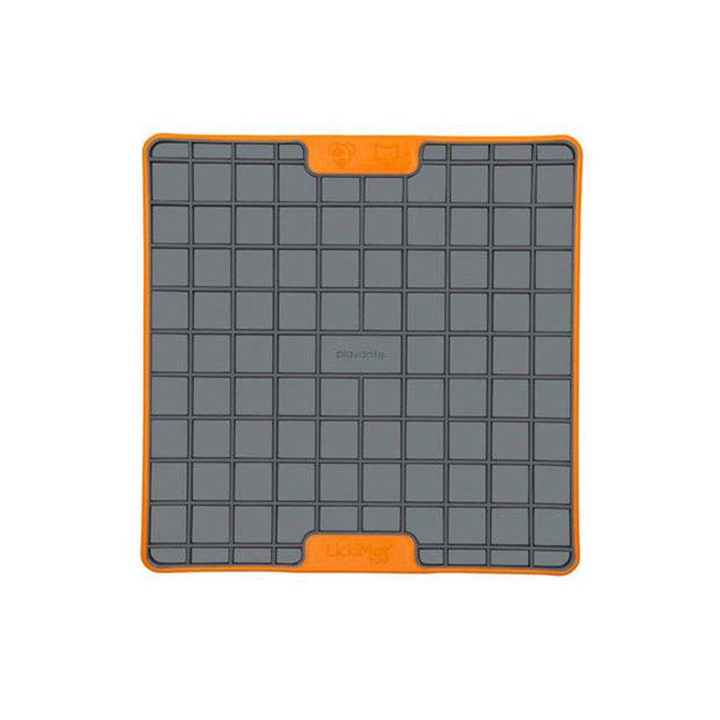 LickiMat Playdate Tuff Slow Food Bowl Anti-Anxiety Mat for Dogs - Orange