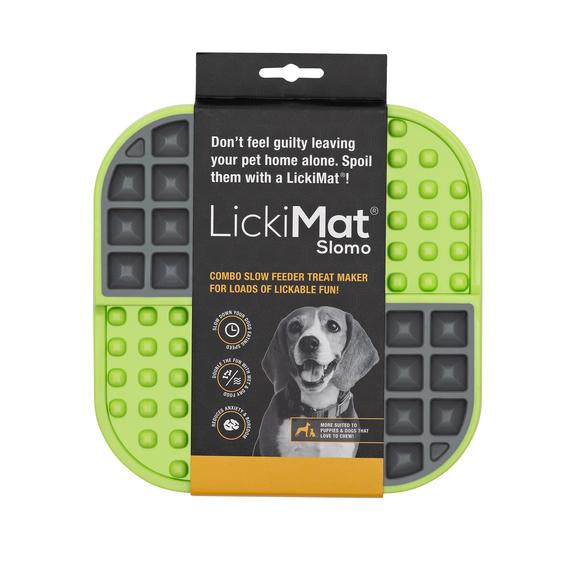 LickiMat Slomo Wet & Dry Double Slow Food Dog Bowl - Green