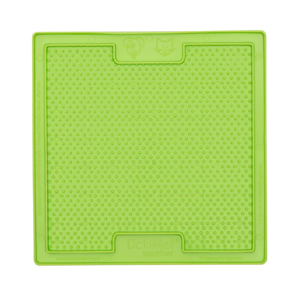 Lickimat Soother Original Slow Food Licking Mat for Cats & Dogs - Green