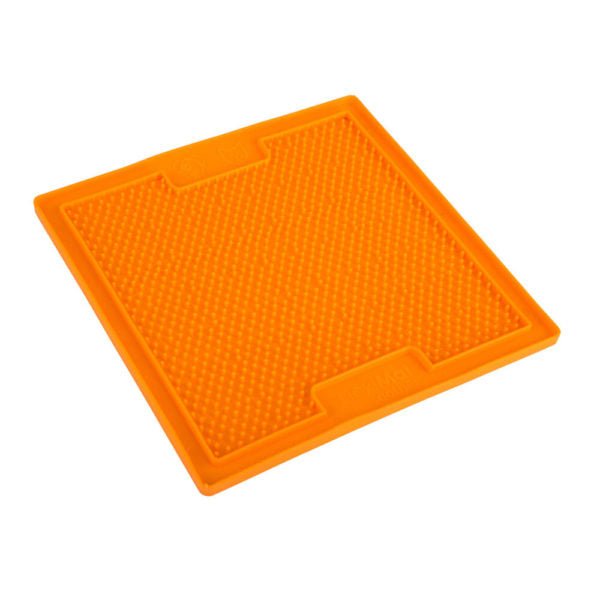 Lickimat Soother Original Slow Food Licking Mat for Cats & Dogs - Orange
