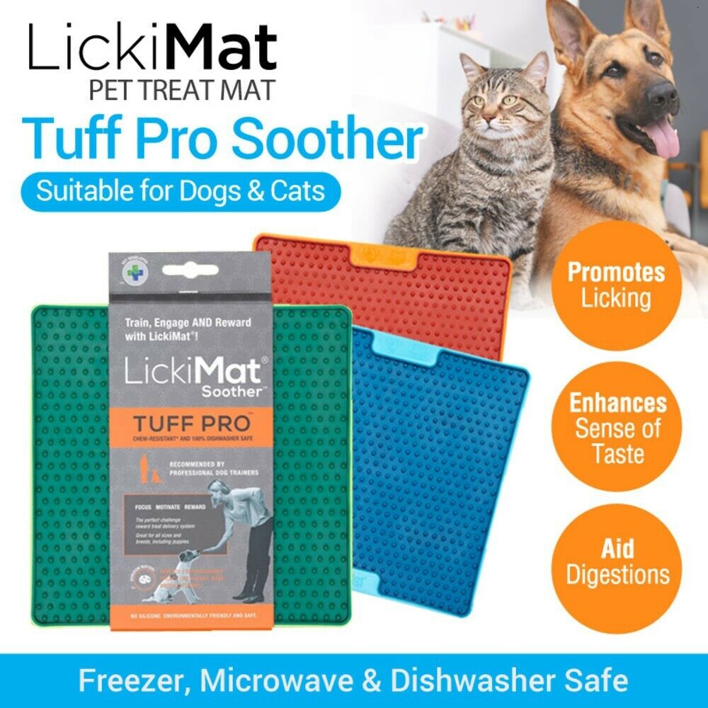 LickiMat Soother PRO Tuff Slow Food Licking Mat for Dogs - Blue