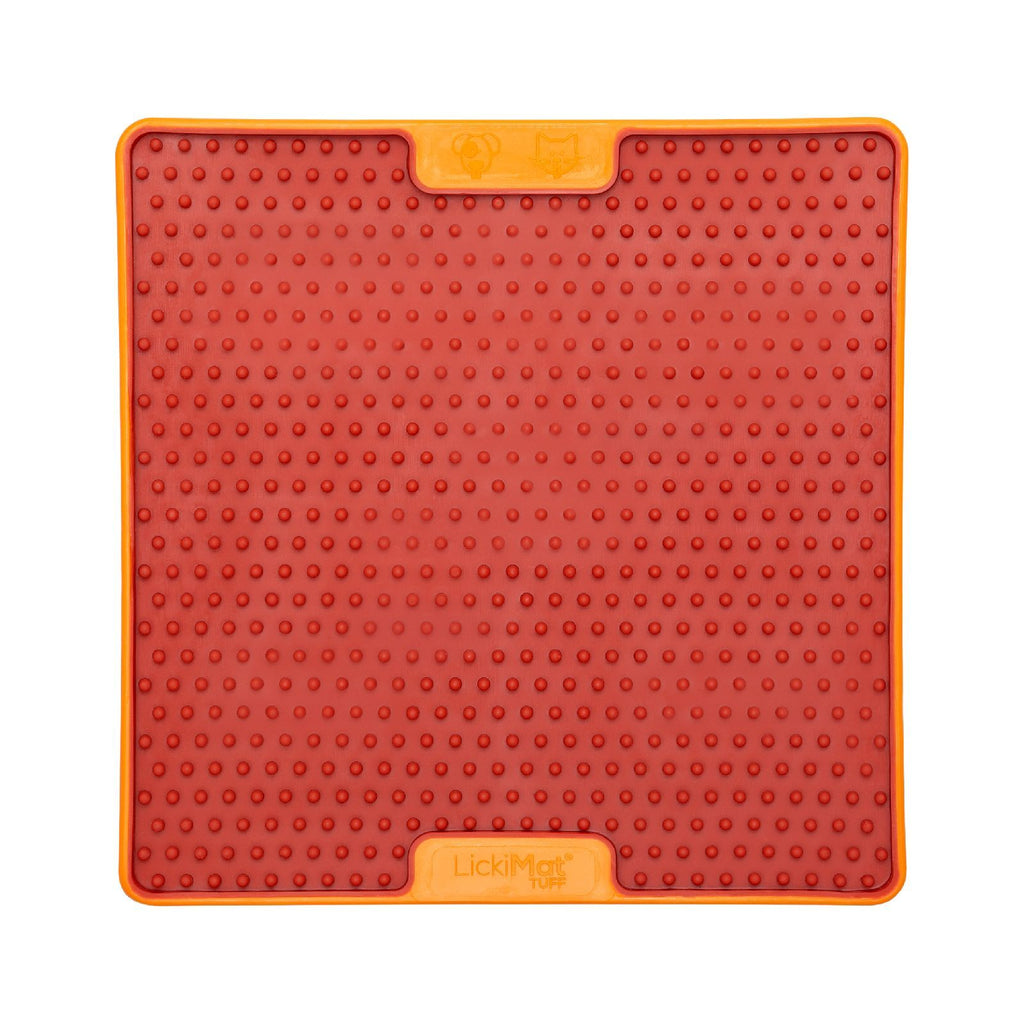 LickiMat Soother PRO Tuff Slow Food Licking Mat for Dogs - Orange